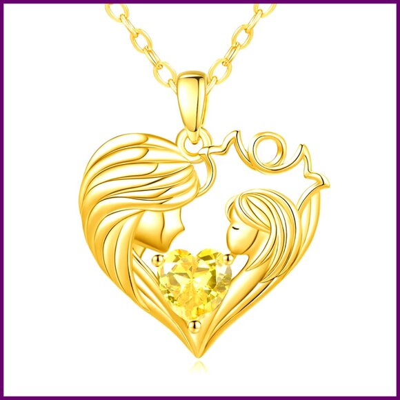 Adjustable Birthstone Heart Necklace 18+2